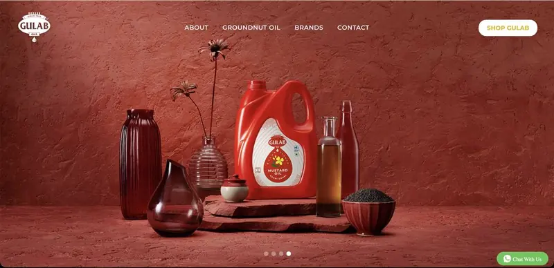 Gulab Oils website homepage