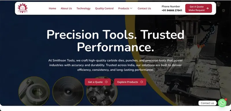 Smithson Tools website homepage